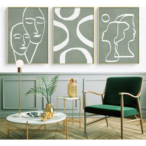 Nordic Style Wall Art Painting Minimalist Abstract Figure Geometric Canvas Poster Modern Pictures for Living Room Bedroom Home