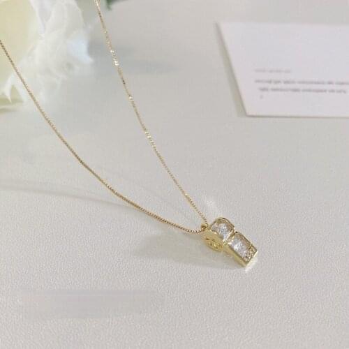 Origin Summer Minimalist Whistle Pendant Necklace for Women Femme Unique Design Rhinestone Gold Color Metallic Necklace Jewelry