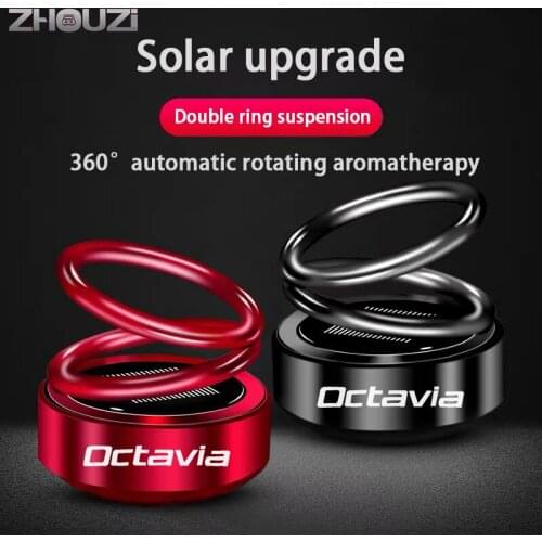 Car Air Freshener Car Aromatherapy Solar Auto Rotation Double Ring Scent Decor For Skoda Octavia 2 3 4 RS 5e Auto Accessories