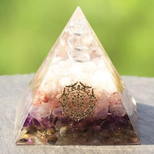 Orgone Pyramid Energy Generator With Aluminium Scrap Strawberry Crystal Healing Transport Feng Shui Goods Of Furniture Orgonite