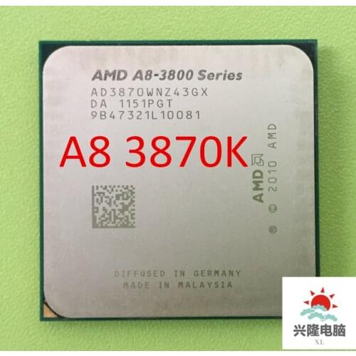 Free shipping AMD A8 3870K FM1 3.0GHz 4MB 100W CPU processor FM1 scrattered pieces A8-3870 APU Integrated