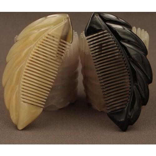 Combs Hairdressing Supplies Natural Anti Static Yak Horn Comb Hair Care Massage Brush Straight Hairbrush Prevent Loss Gift Sale