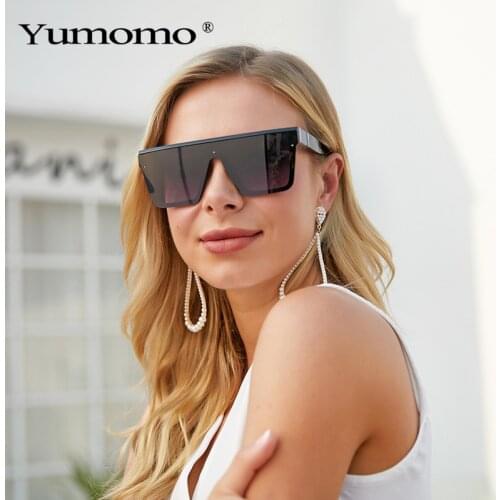 Oversized Flat Top Square Sunglasses Women 2021 Luxury Brand Fashion Rectangle Sun Glasses For Men Trendy Солнцезащитные Очки
