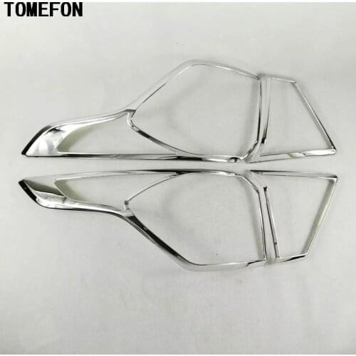 TOMEFON 4Pcs For Ford Escape Kuga 2017 ABS Chrome Rear Tail Light Lamp Cover Trims Rear Light Hood Cover Trim Exterior Styling