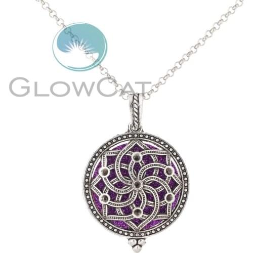 V1288 Flower Aroma Open Antique Locket Pendant Perfume Essential Oil Aromatherapy Diffuser Necklace Locket Necklace