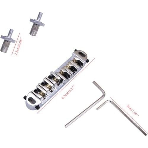 Guitar Bridge Saddle Roller Locking Chrome For GB LP 6 string