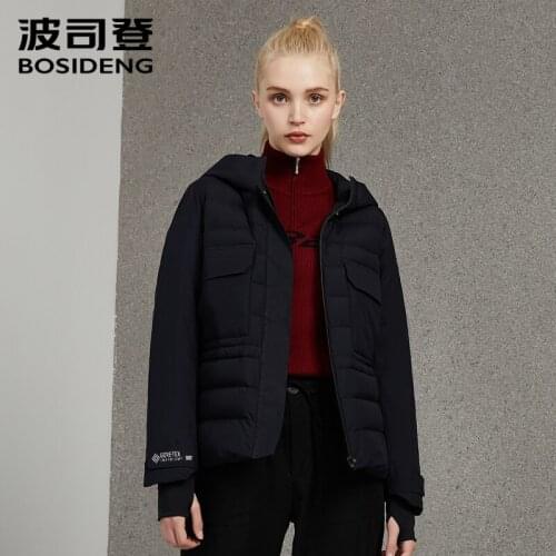 BOSIDENG deep winter down jacket women hooded goose down coat short outdoor thicken waterproof windproof Gore-Tex B90131044