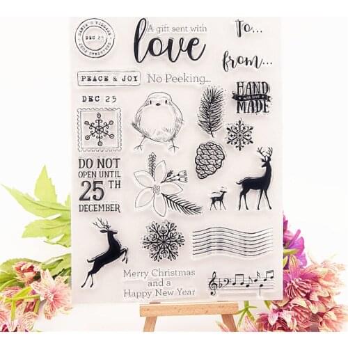 15.5x21.5cm Easter Deer bird Transparent Clear Stamps Silicone Seals Roller Stamp DIY scrapbooking photo album/Card Making