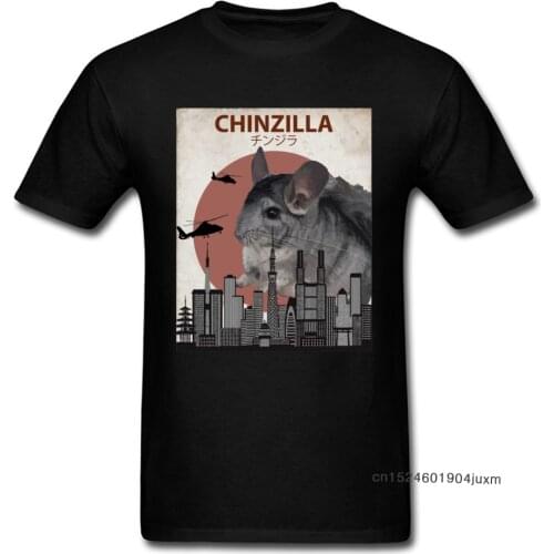 1988 Men T-shirt Chinzilla Giant Chinchilla Monster Tshirt Destroy The World Rat Black T Shirts Awesome Birthday Gift Clothes XS