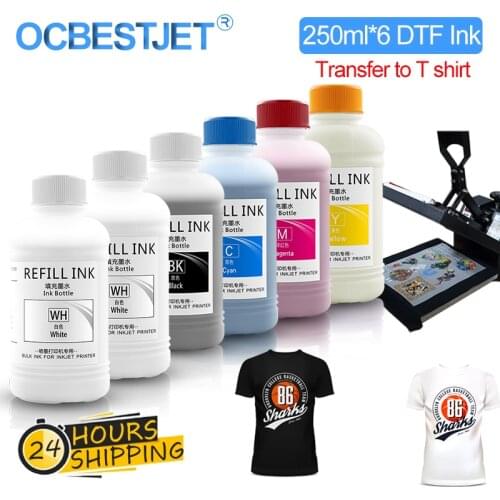 250ML*6 DTF Ink Film Transfer Ink For DTF Direct Transfer Film Printer For DTF Printing PET Film Printing And Transfer For Epson