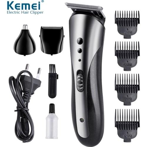 Kemei 3 in 1 Electric Shaver Hair Trimmer Rechargeable Electric Nose Ear Hair Clipper Professional Beard Razor Machine KM-1407