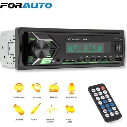 7 Colors Backlight Audio Radio FM Car MP3 Player Memory Protector Bluetooth Stereo In-dash EQ Function TF USB AUX Support