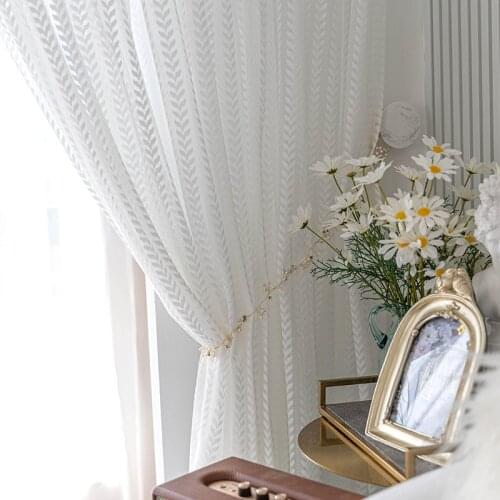 American Pastoral French Korean White Lace Screen Window Screen Art Light Luxury Curtains Living Room Bedroom Home Decoration