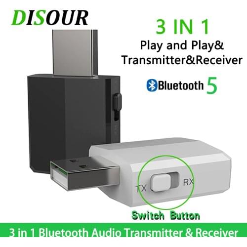 KN330 3 IN 1 USB Bluetooh 5.0 Audio Receiver Transmitter 3.5 AUX Jack RCA Stereo Wireless Bluetooth Adapter For TV PC Car Music