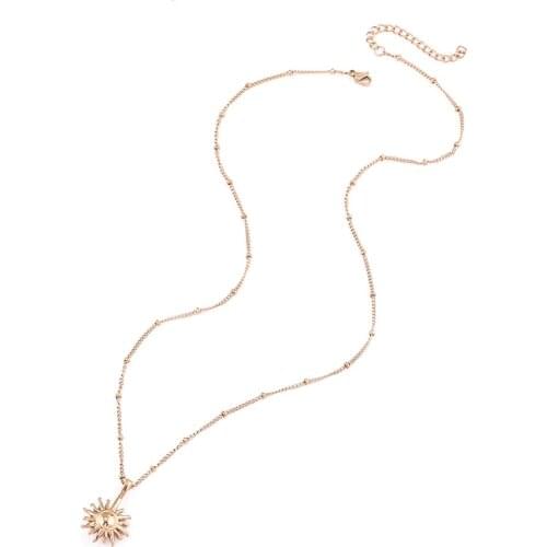 Wholesale Sun Pendant 316L Stainless steel Necklace with Bead Chain You are my sun Jewelry for Mothers Day Gift 10pcs/lot