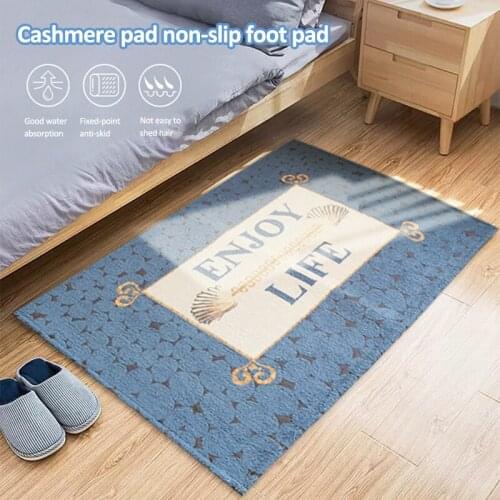 Cashmere Geometric Carpet Printed Flannel Area Rug Room Area Rug Floor Printed Carpet For Living Room Bedroom Home Decorative