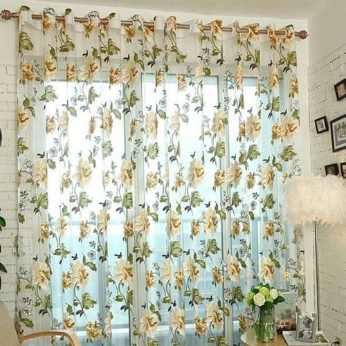 Colorful King New Classical Classic Flower Curtain Window Screening Customize Finished Products Purple Tulle Curtain