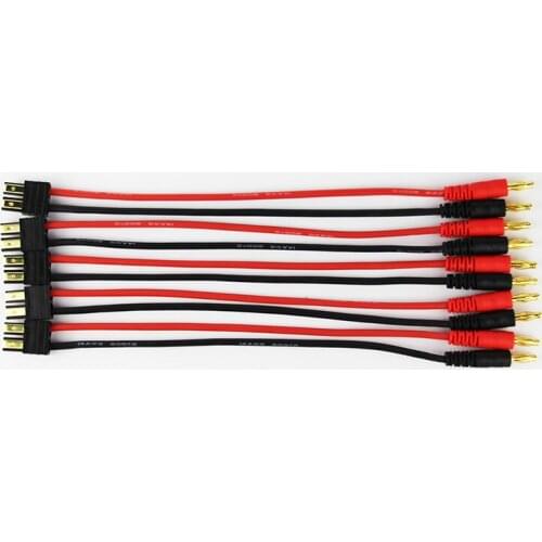 5pcs* 4.0mm Gold Plated Banana Connector/ Male TRX Connector with 14AWG Silica Gel Cable L 300mm