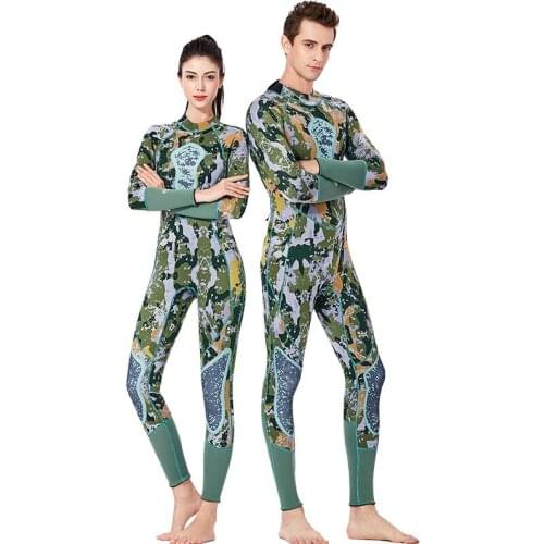 Fanceey 3MM Camouflage Neoprene Wetsuit Scuba Diving Suit Men Thickened Thermal Diving Suit Women Spearfishing Swimming Suit