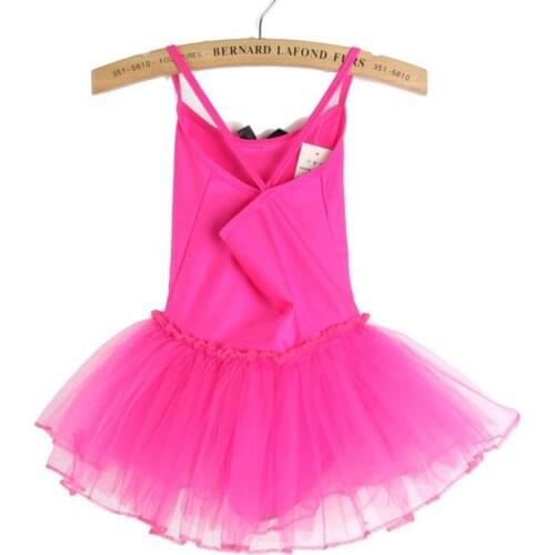 Summer Girls Dress Ballet Tutu Sleeveless Gymnastics Leotard Diamond Pink Bow Pattern Ballet Leotard Dresses For Girl Ballerina
