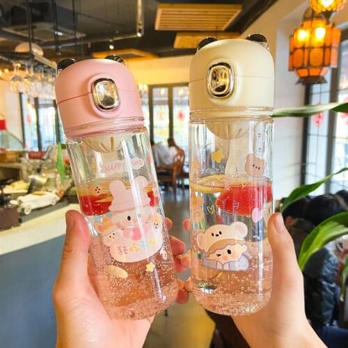 Summer 500ml Portable Leak-proof Water Cup Girl Bottle High Quality Tour Outdoor Bicycle Sports Drinking Plastic Water Bottles