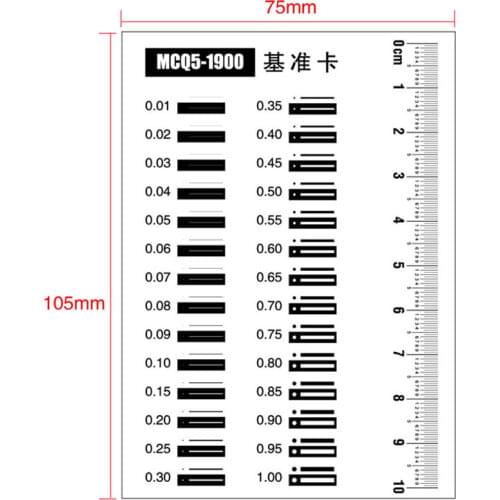 Dot Line Contrast Gauge Film Ruler Calibration Slide 75x105mm Transparent PET Black Spot Inspection Standard Comparison Card