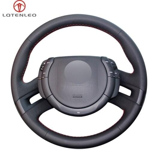 LQTENLEO Black PU Artificial Leather Handsewing Car Steering Wheel Cover For Citroen C4 Picasso C-Quatre 2007-2016