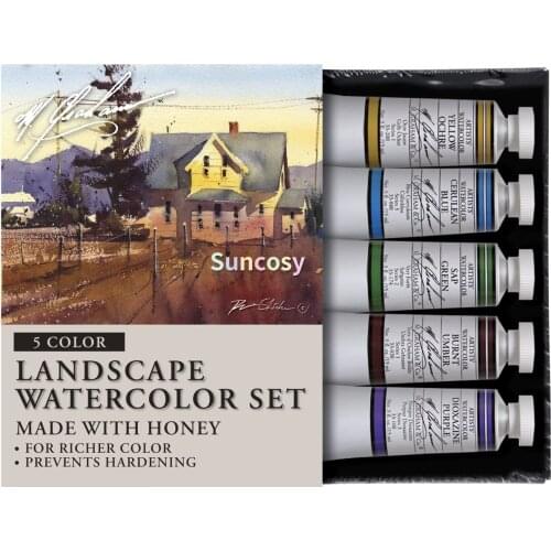 M. Graham Tube Watercolor Paint Landscape 5-Color Set, 1/2-Ounce, 15ml