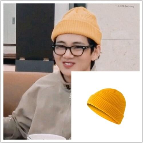 Fashion Knit Hat all season kpop Bangtan Boys V Crochet Cap Skullies Gorros Multi Colors Trendy ootd Hip Hop Style