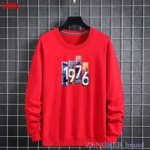 Mens long-sleeved trend printing mens plus size loose sweater oversized tracksuit men 10XL 8XL 7XL 6XL graphic hoodies red