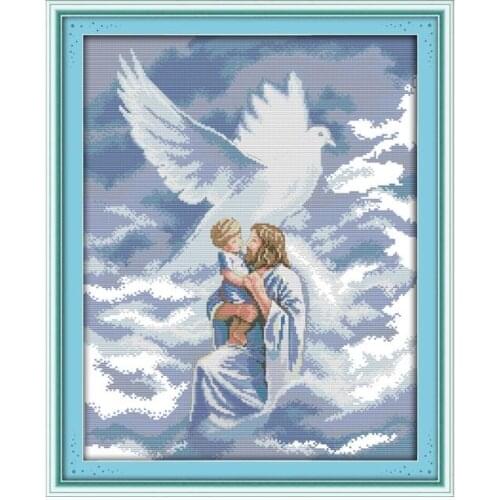 Jesus and Angels 11CT 14CT European Character Cross Stitch Kit Manual diy Angel Wall Wall Decoration Accessories Embroidery