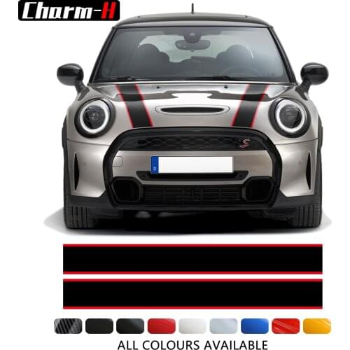 Car Hood Decal Engine Cover Rally Line Bonnet Stripe Sticker For MINI Cooper R55 R56 R57 R58 R59 R60 R50 R52 R53 F54 F55 F56 F60
