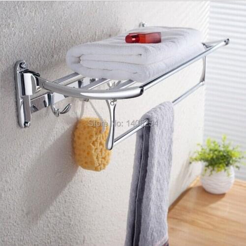 Stainless steel 304 towel rack thickening towel bar folding rack bathroom accessories bathroom hardware accessories