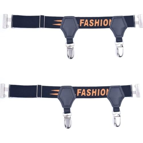 Nylon Socks Suspenders Holder Letters Adjustable Non-Slip Gaiters Belt with Clip AXYD