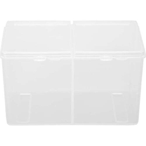 New 2 Grids Cotton Pads Swabs Container Nail Polish Glitter Powder Organizer Storage Box