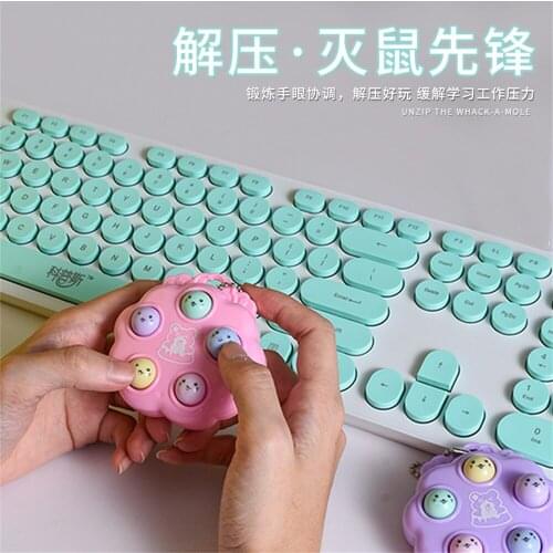 New Mini Puzzle Hit Gopher Gamecube Console Memory Training Machine Educational Fidget Keychain Toys for Relieve Stress