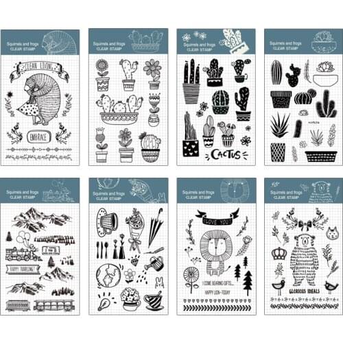 Northern Europe cactus transparent silicone clear stamp for scrapbooking album DIY craft decoration rubber stamp stationery