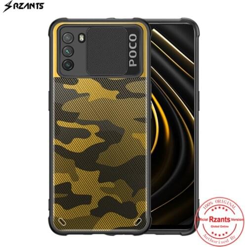 Rzants for Xiaomi Poco M3 Case Hard [Camouflage Lens] Lens Protection Shockproof Slim Crystal Clear Cover
