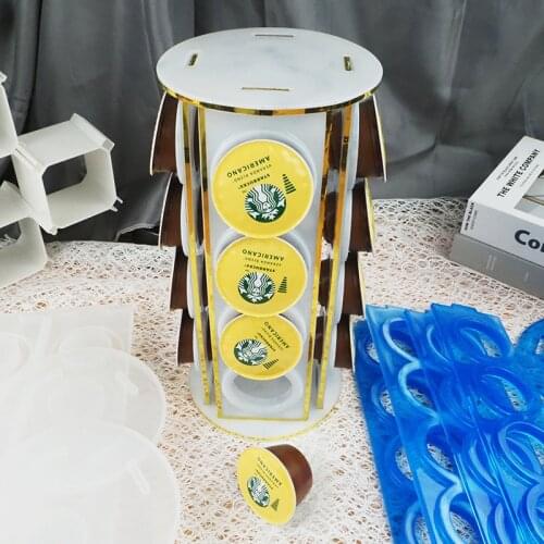 DIY Coffee capsule shelf storage box rotary storage shelf display frame cover silicone mold Jelly Mini cone display frame mold