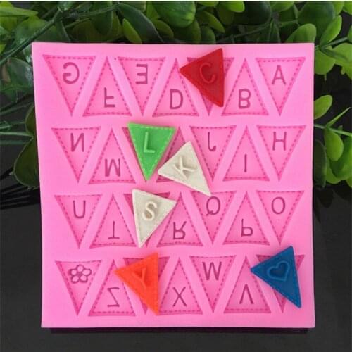 Triangle letters Cakes Molds Silicone Mold Fondant Cake Chocolate Soap Candy Biscuit Sugar Mold Baking Kitchen Accessories DIY