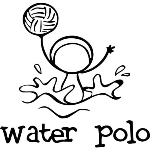 Sports Water Polo Creative Stickers High Quality Car Decoration Personality Pvc Waterproof Decals Black/white, 17cm*17cm