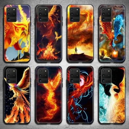 The rising Fire Phoenix bird Art Phone Case for Samsung S20 plus Ultra S6 S7 edge S8 S9 plus S10 5G lite 2020