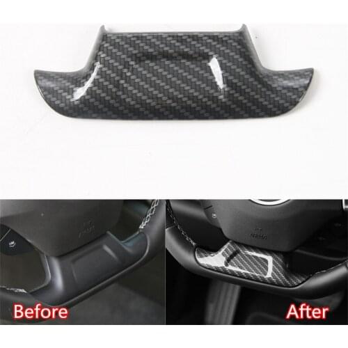 YAQUICKA For Chevrolet Camaro 2017+ Carbon Fiber Black ABS Car Steering Wheel Trim Car-covers Styling Sticker Bezel Mouldings