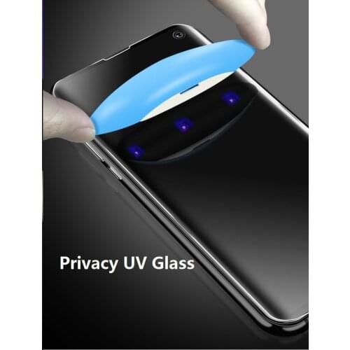 UV Privacy Tempered Glass screen protector For Samsung Note 10pro 8 9 Galaxy S8 S9 plus liquid screen protector case friendly