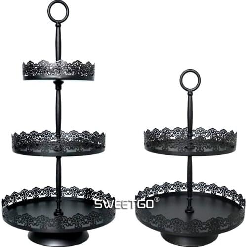 1 Pcs European Iron Black 2 & 3 Tier Fruits Cakes Desserts Plate Stand for Wedding Party Cakecups #1510520
