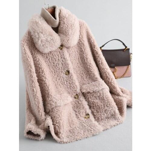 100% Quality Fashion High Wool Fur Coat Female Jacket Korean Soft Warm Womens Jacket 2020 Womens Clothing Abrigos Mujer Zjt344