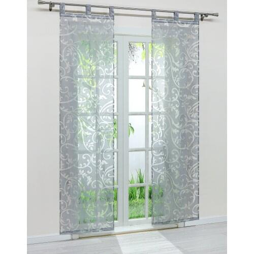 2PCS/Lot Window Curtain Modern Panel Voile Sheer Drapes Blinds Colorful Tulle for Living Room Home Decoration Tab Top