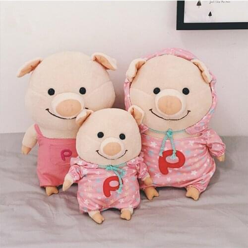 2018 new Popular Cartoon 25cm Pig plush toy stuffed doll wibbly pig hoodie scarf piggy piglets birthday gift For Kid Children