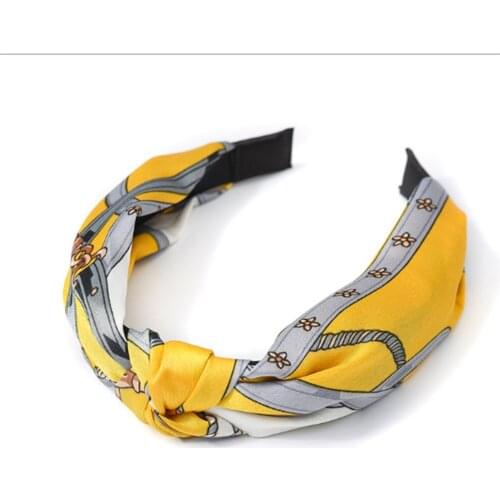 2020 Fashion knotted headband wide version crimping chain headband bundle hair wash face hair girl headband headwear wholesale