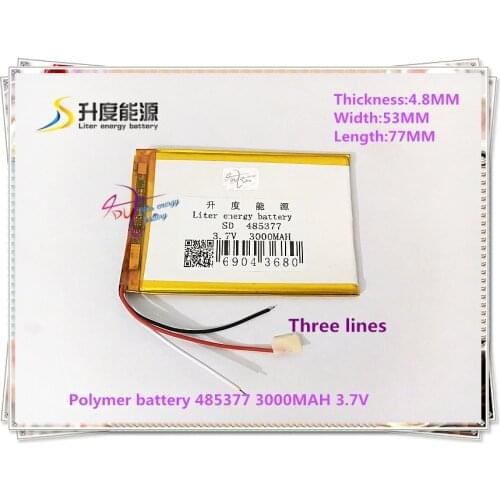 3 line 485377 3.7V 3000mAH 505575 Polymer lithium ion / Li-ion battery for tablet pc cell phone POWER BANK